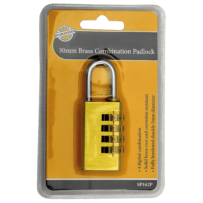 30mm 4 Wheel Combi Padlock SP162P - FluidAirFittings