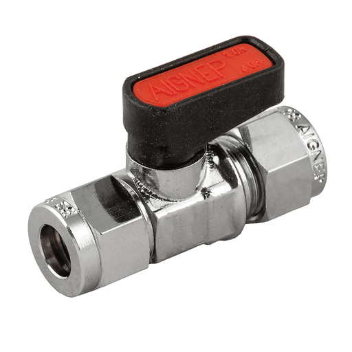 Aignep 6MM OD Mini Ball Valve 6450/06 - FluidAirFittings