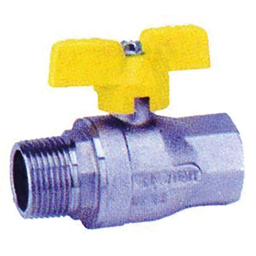 FT Pro 1/2" BSPP Male/Female WRAS/Gas Butterfly Ball Valve BE7224-08 - FluidAirFittings