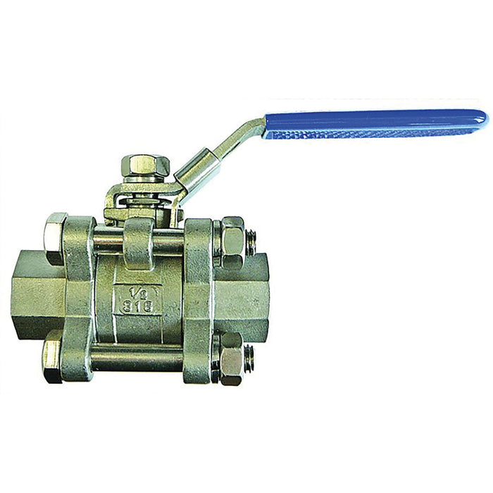 3/8" BSPP Female Three Piece Lever Ball Valve SSV306 - FluidAirFittings