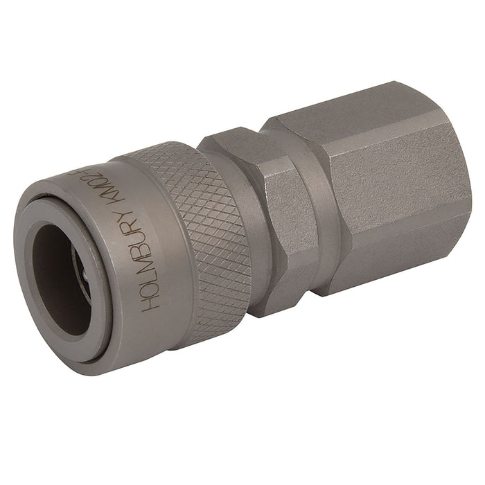 Holmbury 1/4" BSPP Female Coupling KM02-F-04-G-115 - FluidAirFittings