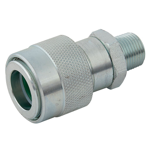 Holmbury 3/8" NPT Male Hydraulic Quick Release Coupling PSB10-F-06NM - FluidAirFittings