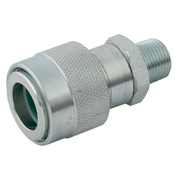 Holmbury 3/8" NPT Male Hydraulic Quick Release Coupling PSB10-F-06NM - FluidAirFittings