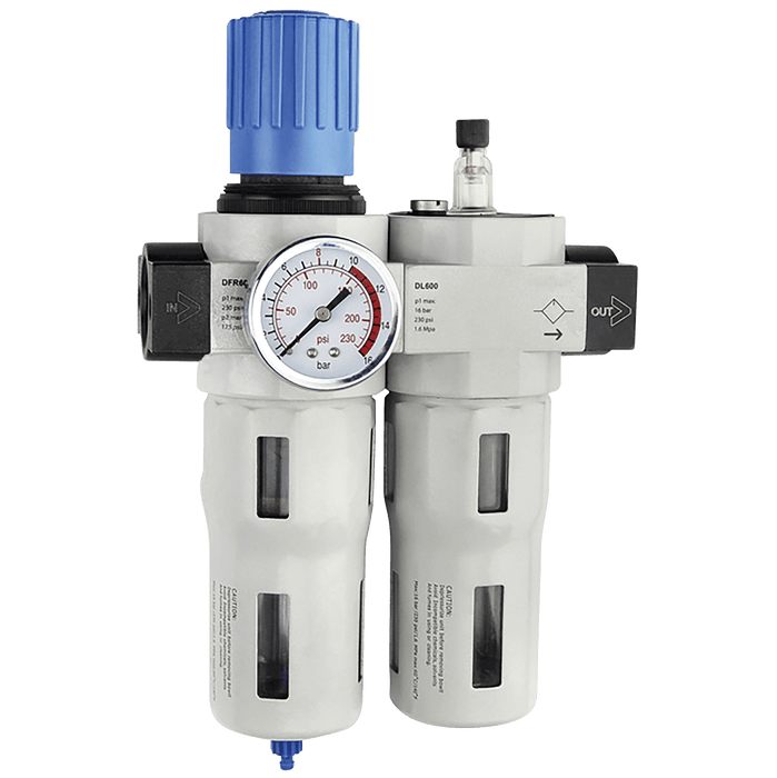 FT Pro 3/4" BSPP Female Filter + Regulator + Lubricator DC601-06 - FluidAirFittings
