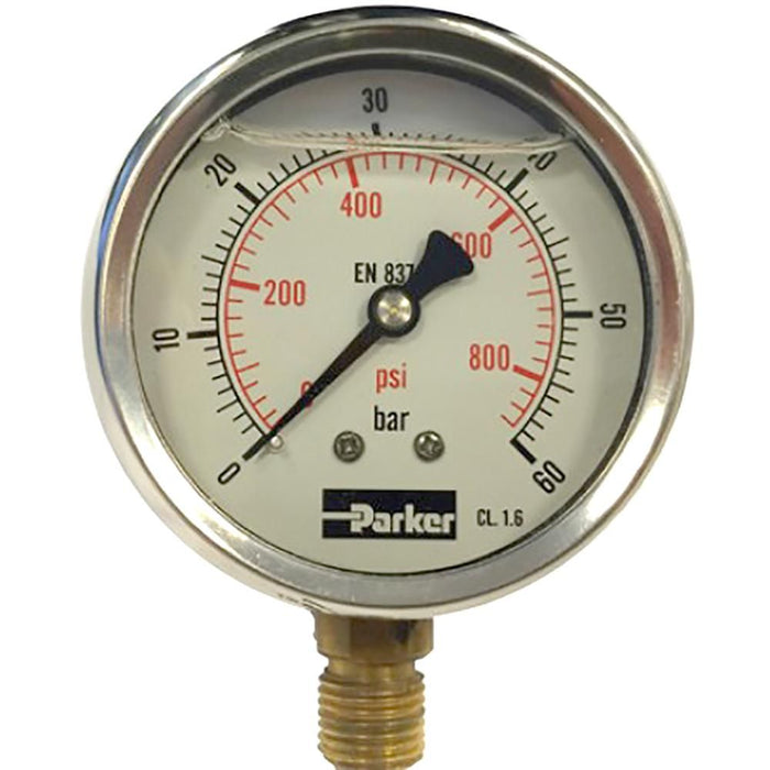 Parker 63MM Gauge 0-16 BARG1/4" Back/P/MNTING PGC0631016 - FluidAirFittings