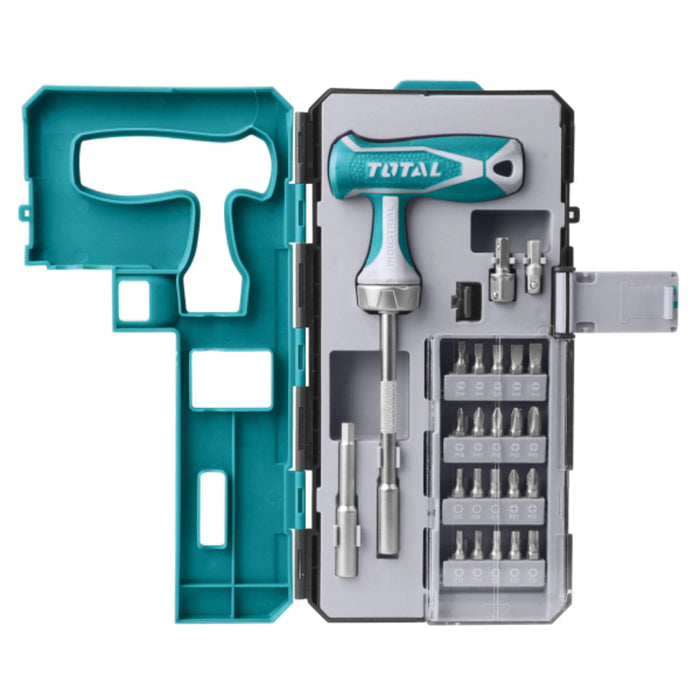 Total Tools 25PCS T-Handle Wrench Screwdriver Set TACSD30256 - FluidAirFittings