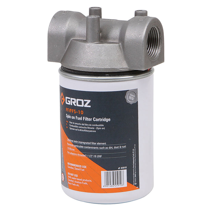 Groz Fuel Filter Housing c/w Spin On Cartridge ZFFS10BSP - FluidAirFittings