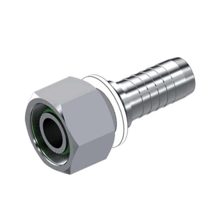 18L Female Swivel with O'RINGX5/8" Hose Tail SSMET/18/10/L/FM - FluidAirFittings