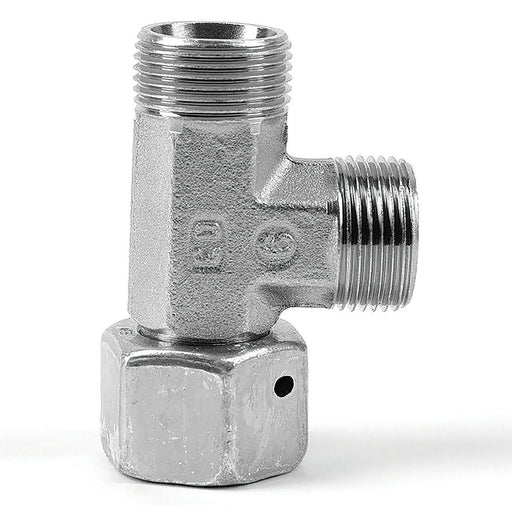 Parker M22 Metric Female X 15MM OD EO Swivel Run Tee EL15LCF - FluidAirFittings