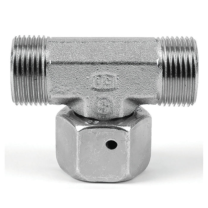 Parker M22 Metric Female X 15MM OD EO Swivel Branch Tee ET15LCF - FluidAirFittings