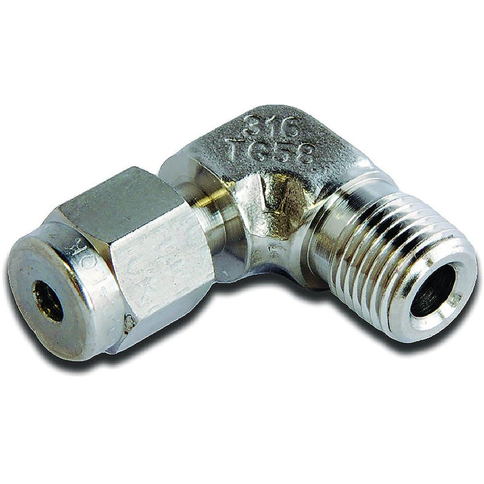 Parker A-LOK 1/8" NPT Male X 1/4" Tube OD Imperial Reducing Union Elbow 4MSEL2N-316 - FluidAirFittings