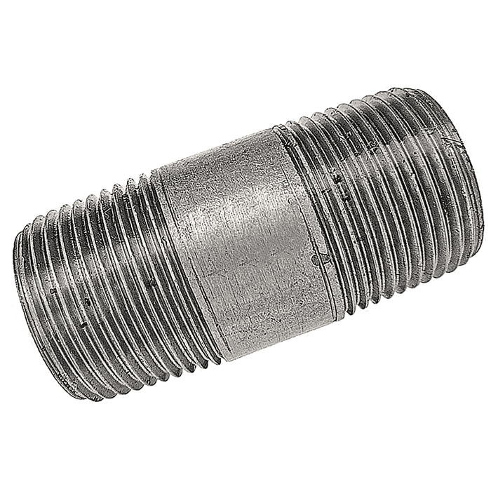 1.1/4 BSPT X 1.1/4 BSPT Galvanised BARRELL Nipple-Length 60MM GBEC20 - FluidAirFittings