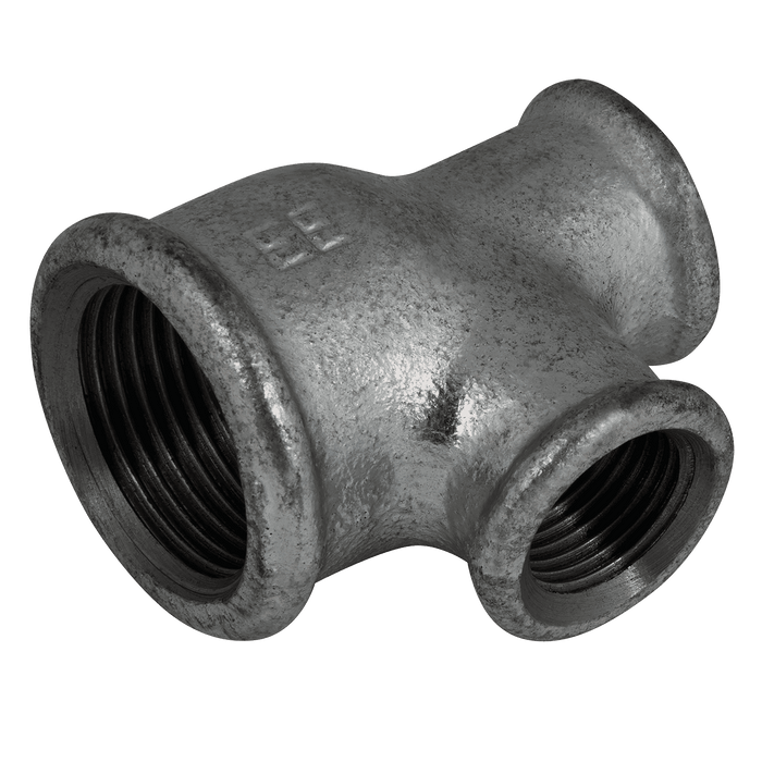 EE Galvanised Red T 1" X 1/2" X 1/2" BSPP EEMI30C11212 - FluidAirFittings