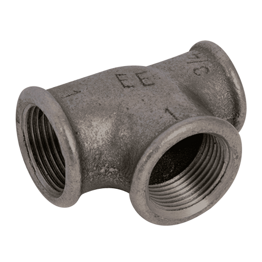EE 2 X 3/4" X 1/2" BSPP Unequal Tee Black EEMI30-34-12-34N - FluidAirFittings