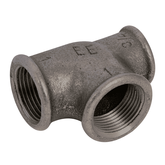 EE 2 X 3/4" X 1/2" BSPP Unequal Tee Black EEMI30-34-12-34N - FluidAirFittings