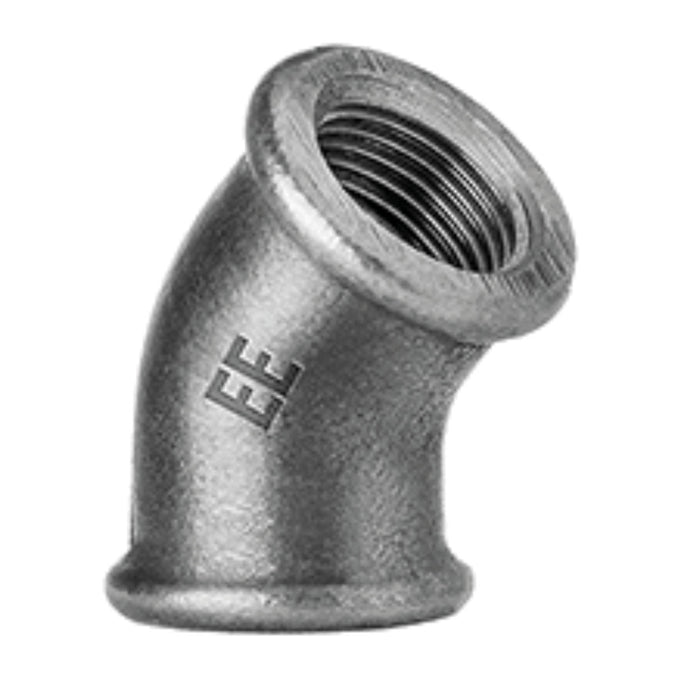 EE Galvanised 45° Equal Elbow 1" BSP Female EE-MI120-1 - FluidAirFittings