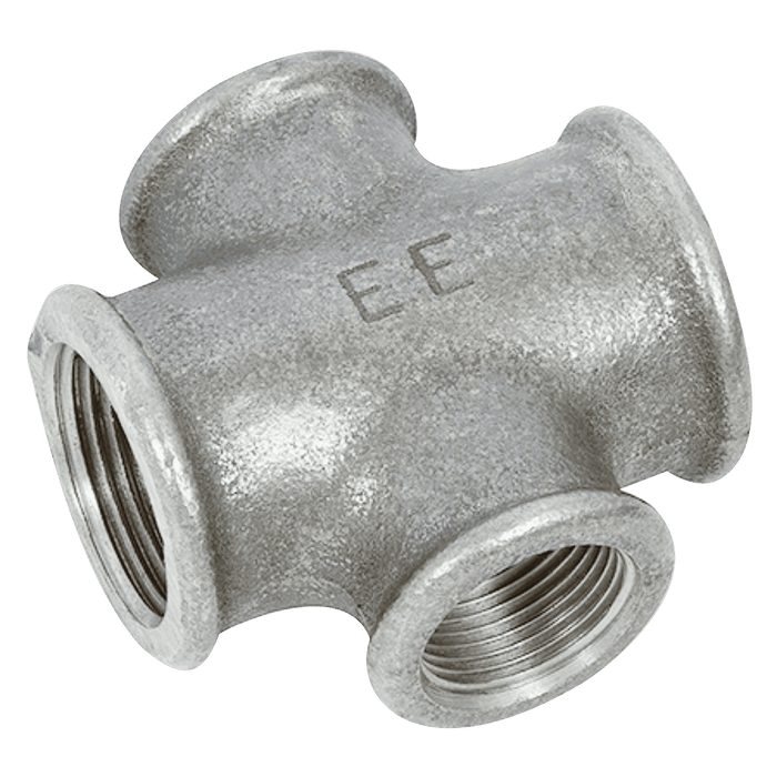 EE Galvanised Unequal Cross 3/4" BSP X 1/2" BSP EE-MI180-34-12 - FluidAirFittings