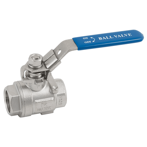 Haitima 3/8" BSPP SS 2PC Full Bore Ball Valve Locking Lever Operated 1000 PSI 2006S-38 - FluidAirFittings
