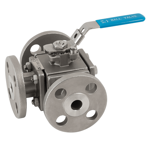Haitima 6" ASA150 Flange Direct Mount SS 3 Way L Port Full Bore Ball Valve 2059DL150 14 - FluidAirFittings