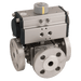 Haitima 1" PN16 SS 3WL Ball Valve F/W Single Acting Actuator HSA 2059DL16 06 - FluidAirFittings