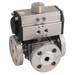 Haitima 2" PN16 SS 3WT Ball Valve F/W Single Acting Actuator HSA 2059DT16 09 - FluidAirFittings