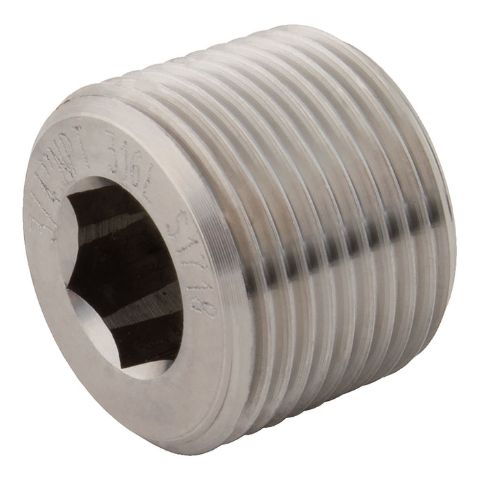 3/4" NPT Male Allen Key Plug SS SSAKN12 - FluidAirFittings
