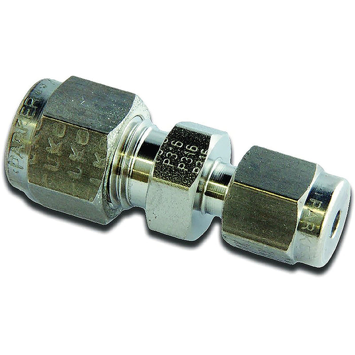 Parker A-LOK 1/2" Tube OD X 3/8" Tube OD Imperial Straight Reducing Union 8RU6-316 - FluidAirFittings