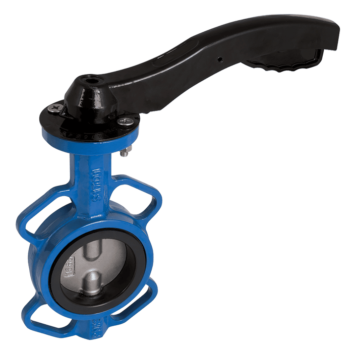 FT Pro - 2014WI 14 6" CS Wafer Butterfly Valve SS Disc FKM Liner Lever Operated - FluidAirFittings