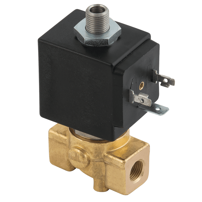 ACL 1/4" BSPP 3/2 N/C Brass Solenoid Valve 230V DC E306BB2520E - FluidAirFittings