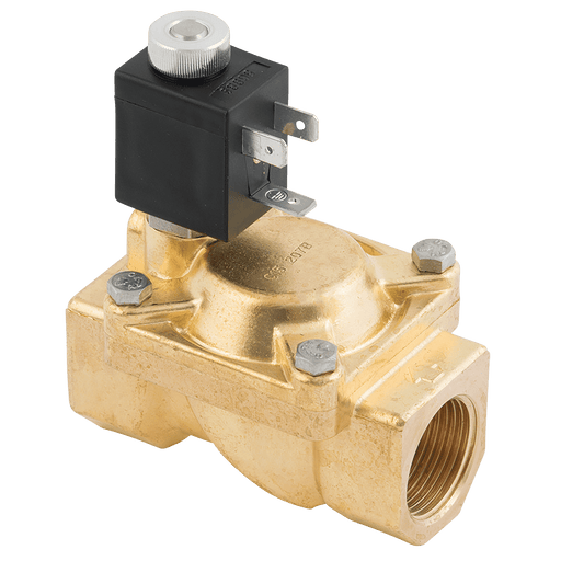 ACL 1/2" BSPP 2/2 N/O Brass Solenoid VALVEVE 230V DC E207DB1230E - FluidAirFittings