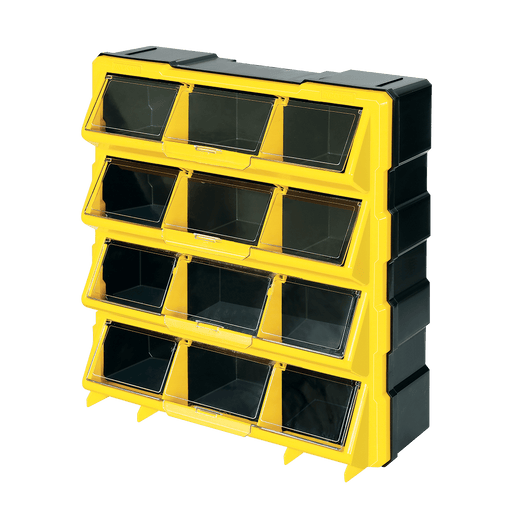 FT Pro - V-ACO 12 PTL Component Organiser 12 Pockets with Transparent Lid - FluidAirFittings