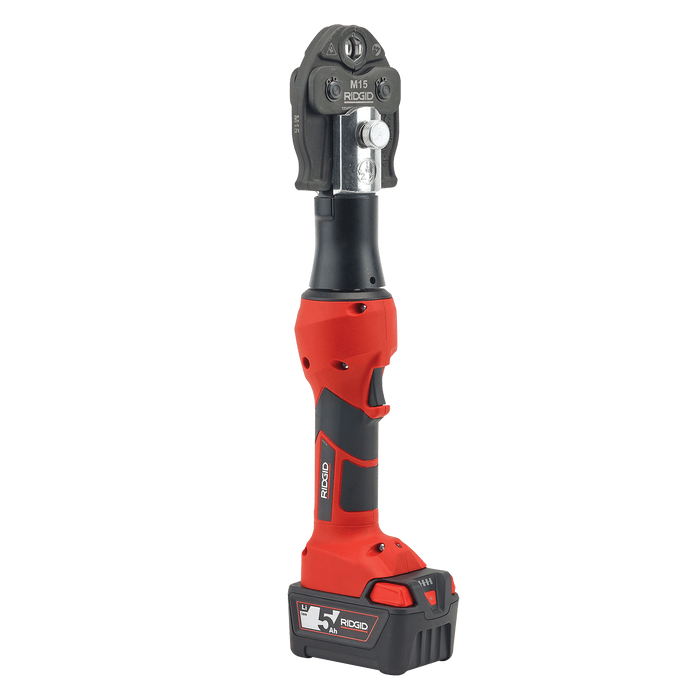 RIDGID RP 219 with 18 V 2.5 Ah Battery, M15-22-28MM Press Jaws 69083 - FluidAirFittings
