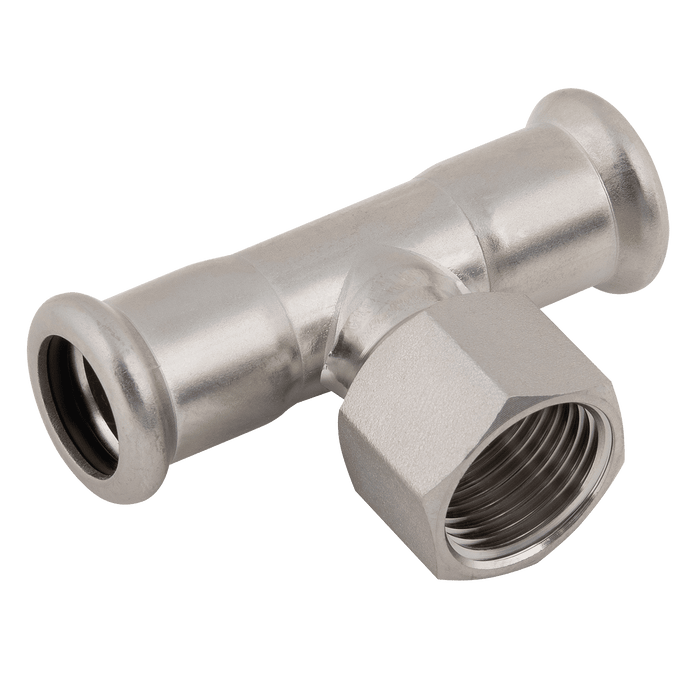 M-Press 54 X 1/2" X 54 Female Reducing Tee SS316 Gas 17120541254 - FluidAirFittings
