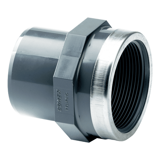 Comer UPVC Plain x Threaded Socket Reinforced 50MM X 1.1/2" MFTA-50-112-UPVC - FluidAirFittings