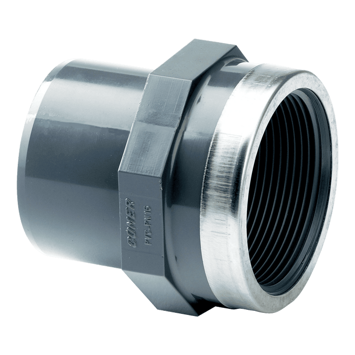 Comer UPVC Plain x Threaded Socket Reinforced 50MM X 1.1/2" MFTA-50-112-UPVC - FluidAirFittings