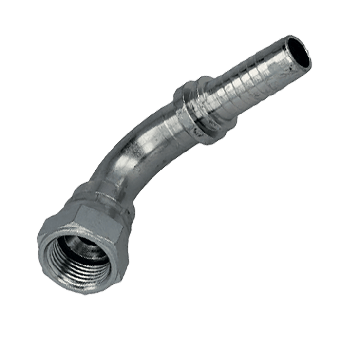 Polyhose 7/16" JIC Female Swept Elbow X 1/4" Hose Tail JIC/4/4/90S - FluidAirFittings