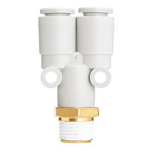 BRASS FITTING, 1/4 THREAD, D 6 TUBE KQ2U06-02AS - FluidAirFittings