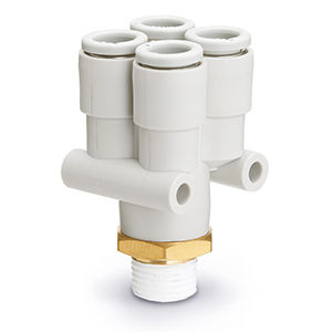 SMC Brass Fitting, 1/8 Thread, D 4 Tube. KQ2UD04-01AS - FluidAirFittings