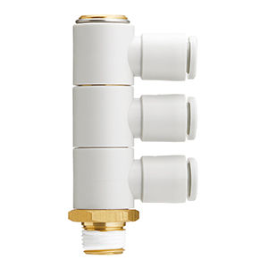 SMC Brass Fitting, 3/8 Male Thread, D 6 Tube. KQ2VT06-03AS - FluidAirFittings