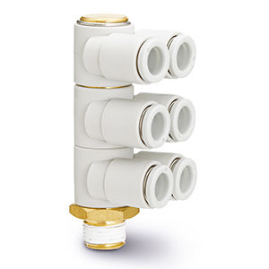 SMC Brass Fitting, 1/2 Male Thread, D 10 Tube. KQ2ZT10-04AS - FluidAirFittings