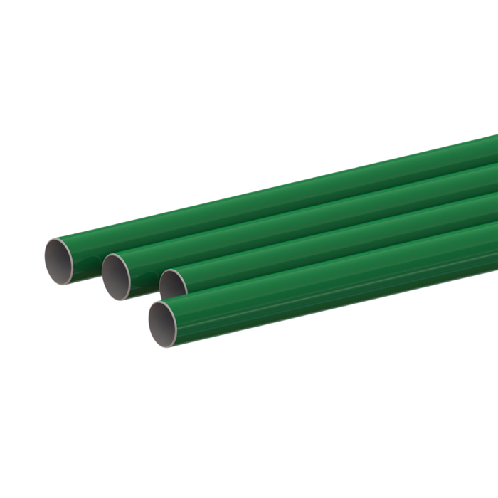 40mm Aluminium Tubes, Green Colour (RAL6029) - 6 Metre (Pack of 4)