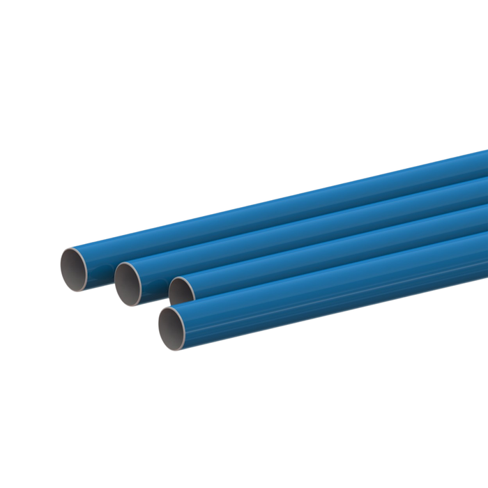 40mm Aluminium Tubes, Light Blue Colour (RAL5012) - 6 Metre (Pack of 4)