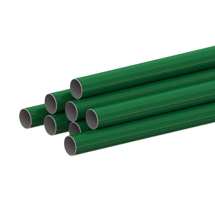 25mm Aluminium Tubes, Green Colour (RAL6029) - 6 Metre - Pack of 8