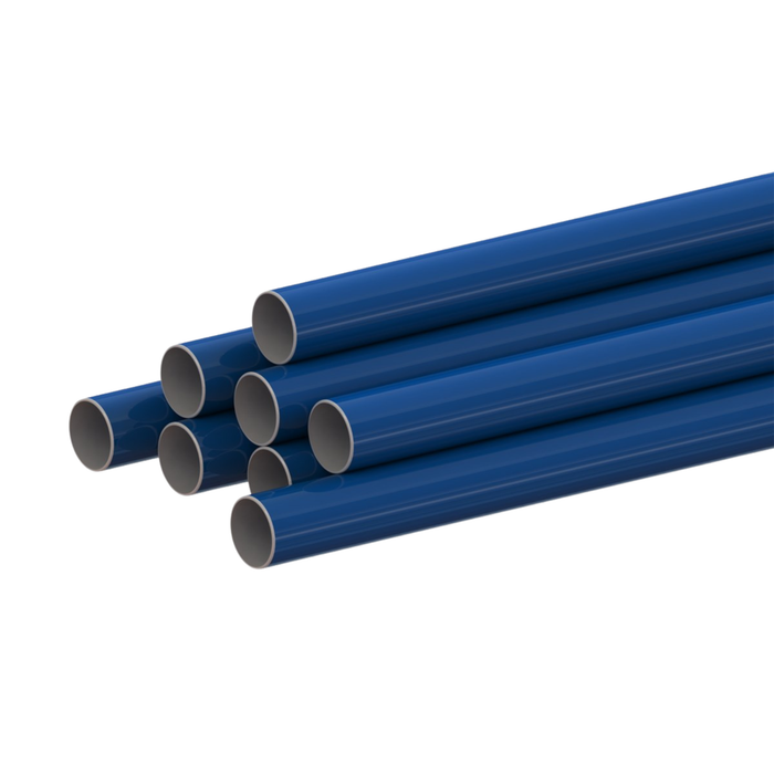 20mm Aluminium Tubes, Blue Colour (RAL5010) - 4 Metre Pack of 8
