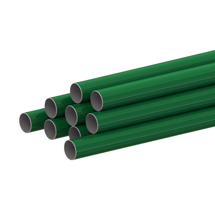 32mm Aluminium Tubes, Green Colour (RAL6029) - 6 Metre - Pack of 9
