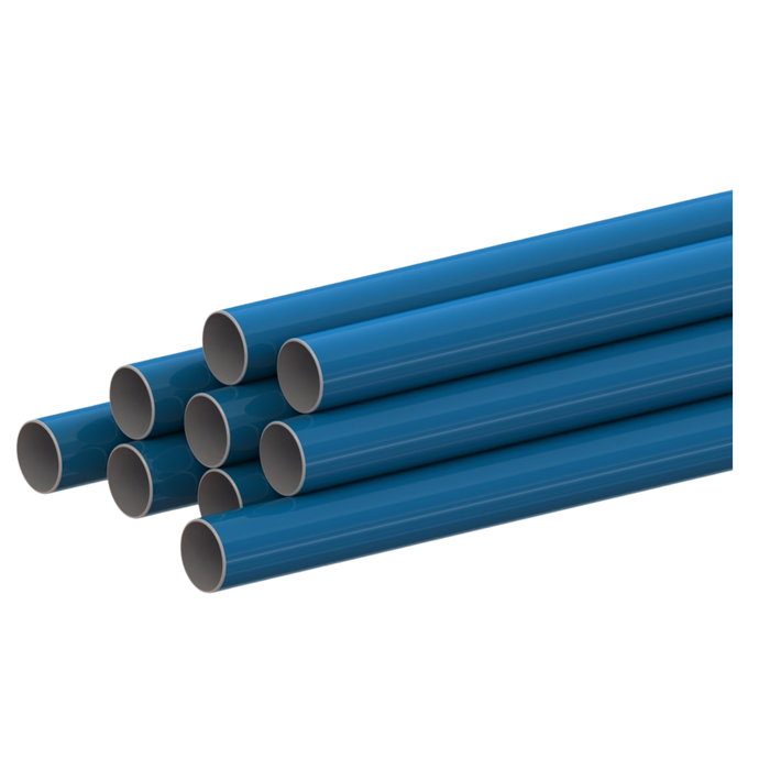 32mm Aluminium Tubes, Light Blue Colour (RAL5012) - 4 Metre (Pack of 9)