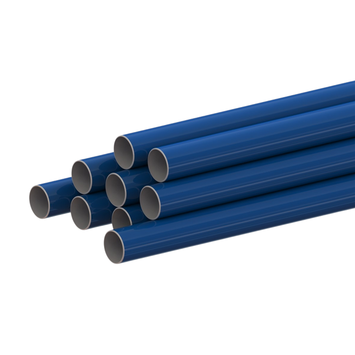 32mm Aluminium Tubes, Blue Colour (RAL5010) - 4 Metre - Pack of 9