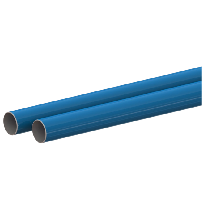 80mm Aluminium Tubes, Light Blue Colour (RAL5012) - 6 Metre - Pack of 2
