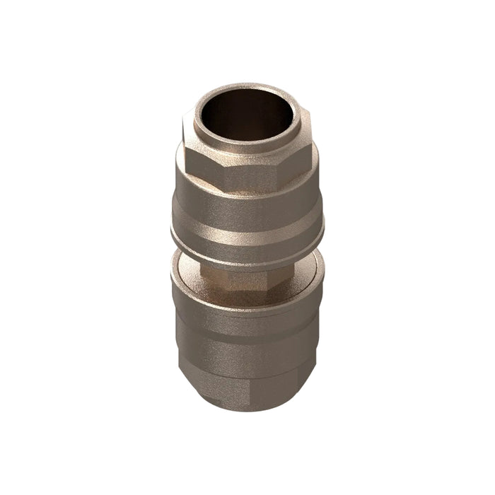 25mm Straight Connector - Nickel Plated Brass