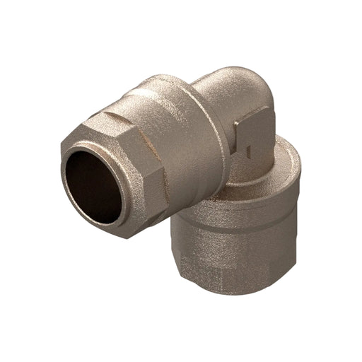 20mm Elbow Connector - Nickel Plated Brass